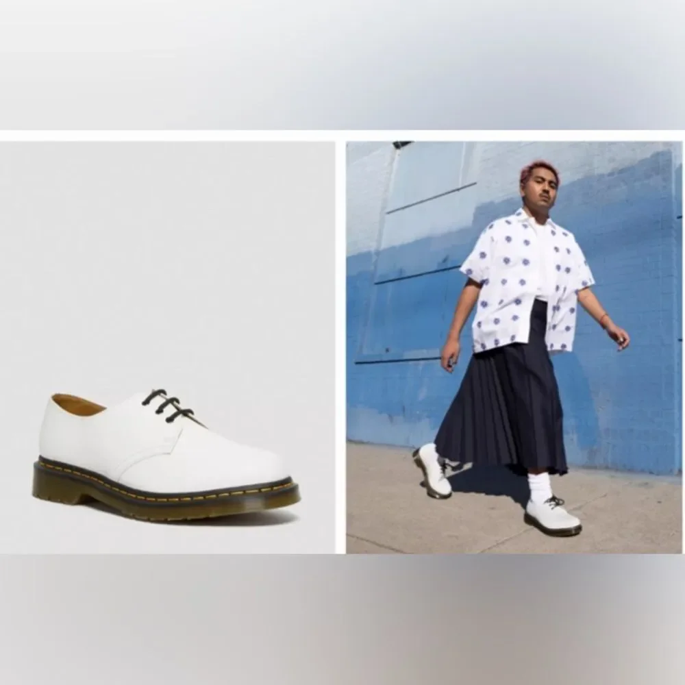 NEW Dr. Martens Quad White Smooth Leather Lace Up Low Top Oxford Shoes 9